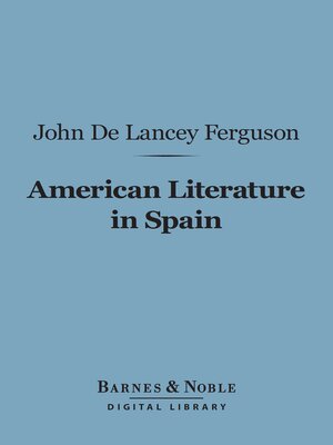 cover image of American Literature in Spain (Barnes & Noble Digital Library)